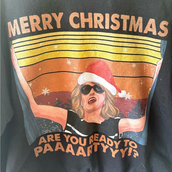 Merry Christmas Paaarty Funny Graphic Sweatshirt Size Large - Picture 2 of 7